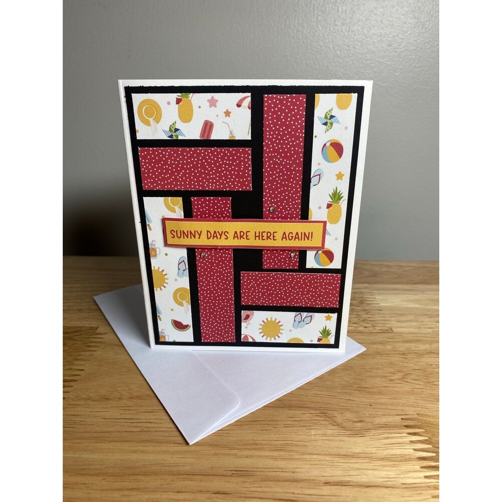 Handmade Summer Blank Greeting Card A2 & Envelope